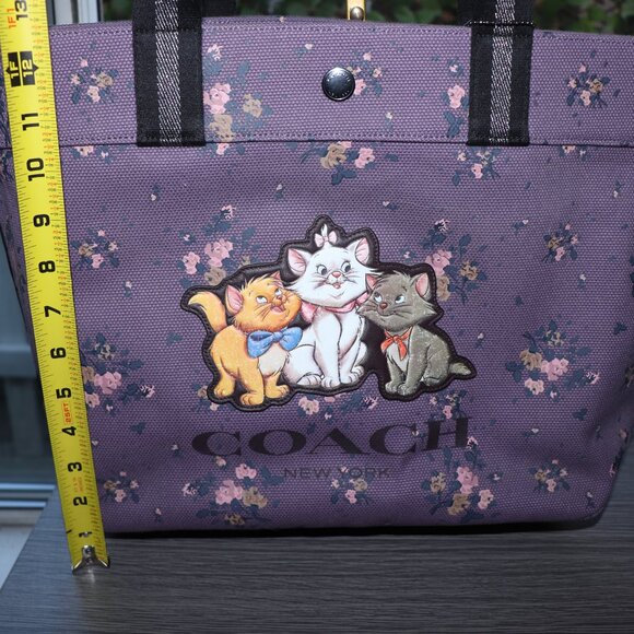 NWT DISNEY X COACH LTD ROSE BOUQUET ARISTOCRAT CANVAS DUSTY LAVENDER TOTE 91130 - Picture 6 of 7